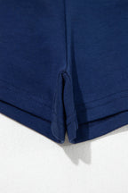 Dirty blue Contrast Trim U Neck Sleeveless Mini Dress with Shorts 2pcs Set