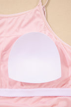 Pink Plus Size Build-in Shorts Sleeveless Dress With Short Two Piece Set