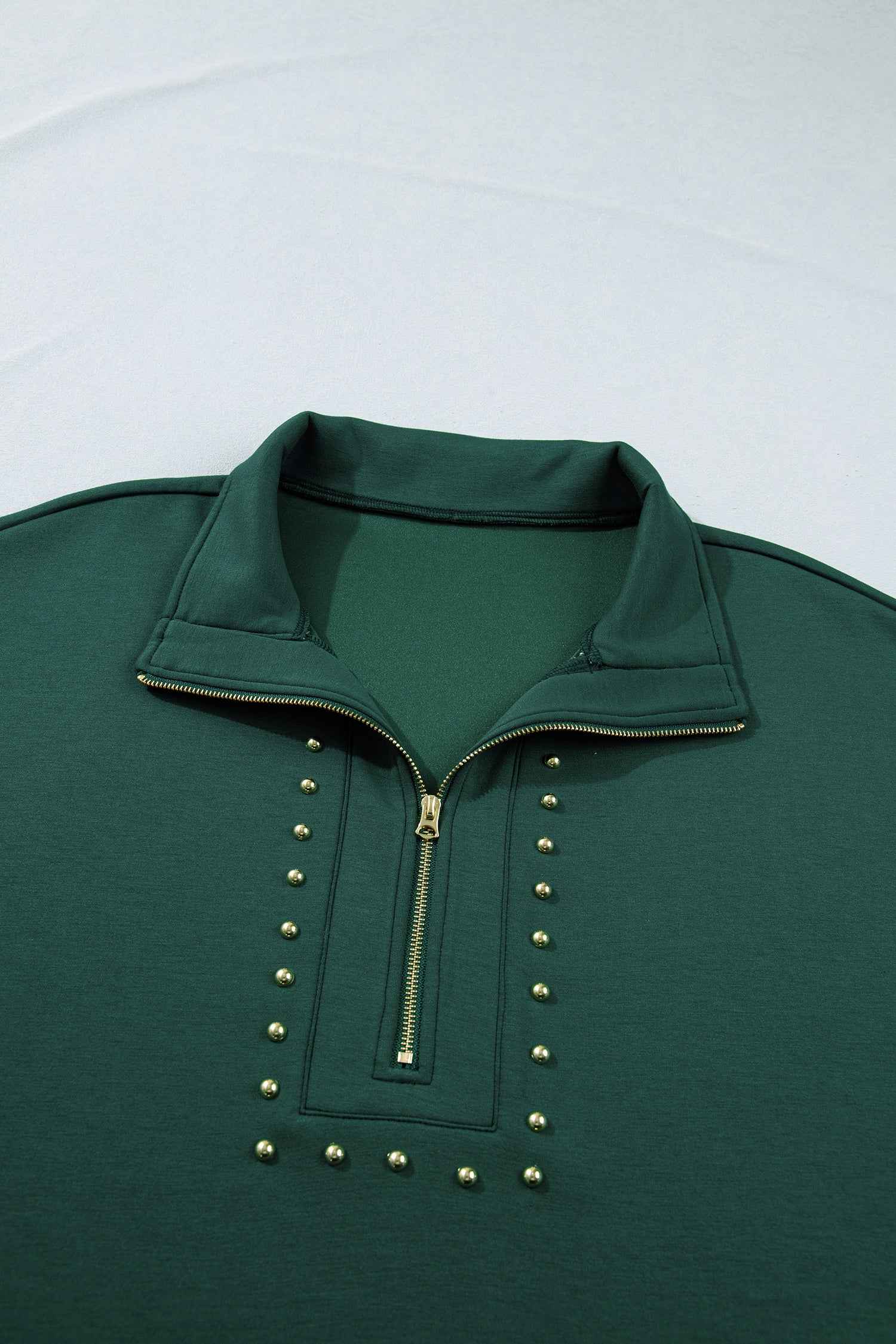 Evergreen Plus Size Glow Studded Zip up T Shirt Dress with Pockets