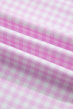 Sky Blue Gingham Plaid Double Layered Cami Mini Dress 3pcs Set