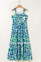 Multicolour Floral Maxi Sundress with Ricrac Trim