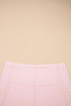 Pink Plus Size Build-in Shorts Sleeveless Dress With Short Two Piece Set