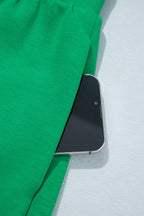 Bright Green Sleeveless Zip Front Scallop Hem Mini Dress