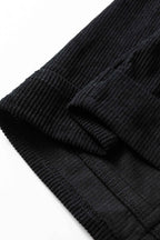 Black Plus Size Corduroy Patch Pocket Sleeveless Mini Dress