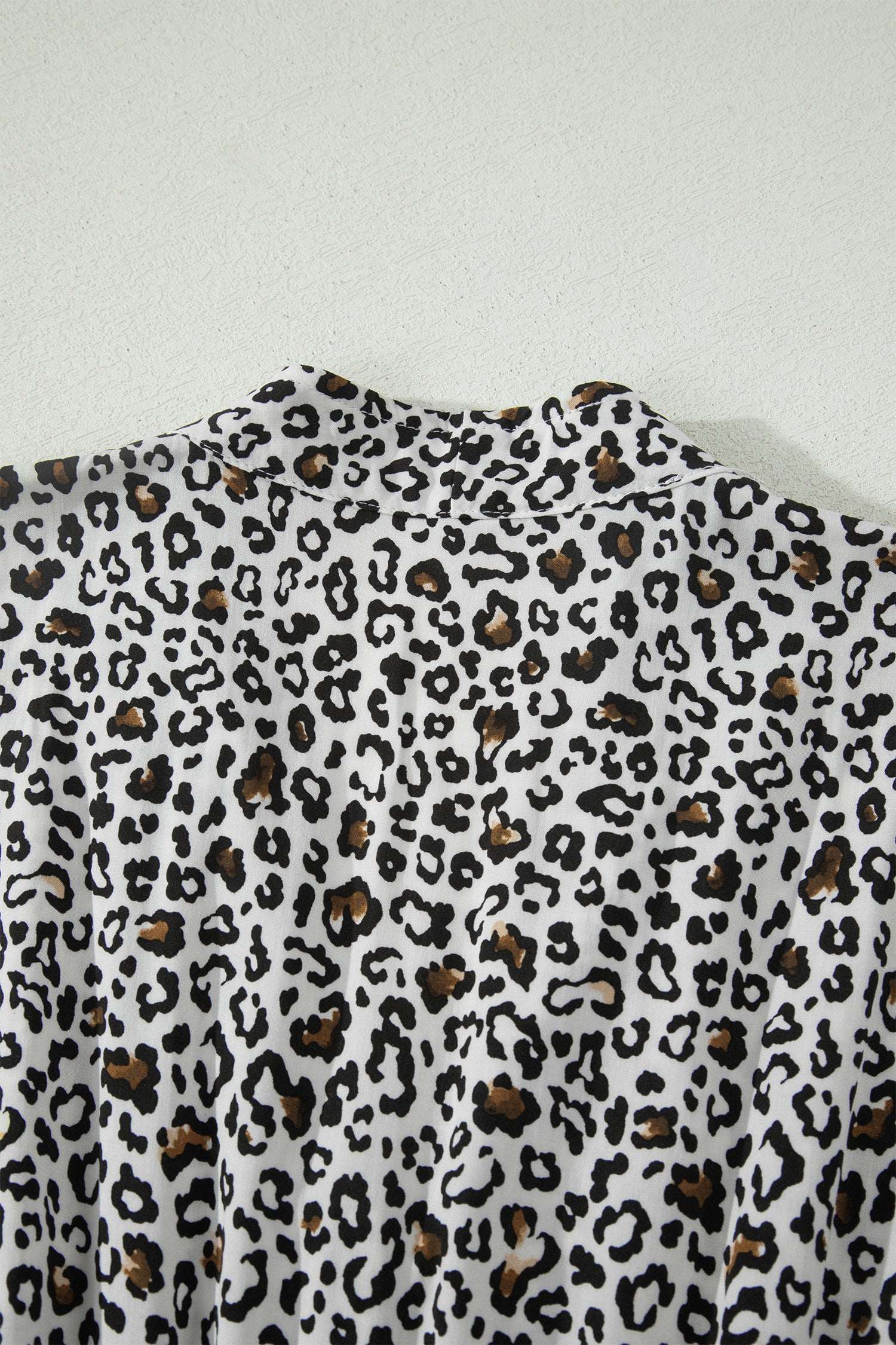 Beige Leopard Zip Front V Neck Cinched Waist Sleeveless Maxi Dress