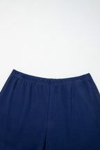 Dirty blue Contrast Trim U Neck Sleeveless Mini Dress with Shorts 2pcs Set