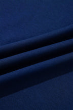Dirty blue Contrast Trim U Neck Sleeveless Mini Dress with Shorts 2pcs Set