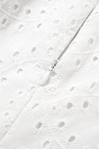 White Floral Eyelet Embroidered Sleeveless Shift Dress