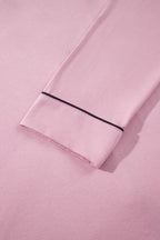 Delicacy Long Sleeve Colorblock Patchwork Two Piece Home Wear Lounge Set
