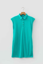 Sea Green Relaxed Fit Polo T Shirt Dress