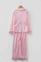 Pink Leopard Print 2cps Long Pajama Set