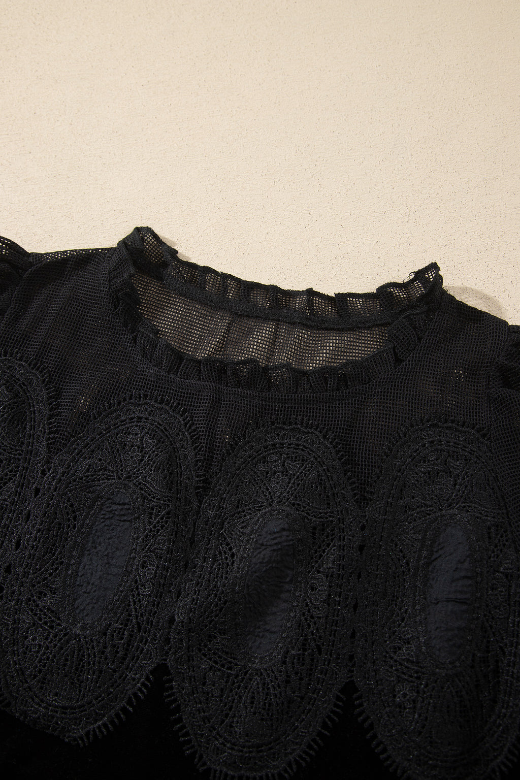 Black Embroidered Velvet Short Sleeve Mini Shift Dress