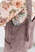 Goat Vintage Washed Denim V Neck Suspender Mini Dress