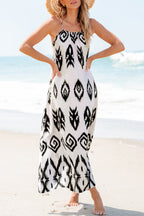 Black Western  Aztec Printed Fashion Vacation Sundress