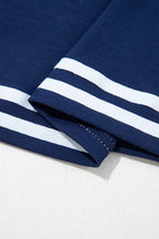 Dirty blue Contrast Trim U Neck Sleeveless Mini Dress with Shorts 2pcs Set